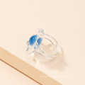 Shangjie OEM anillos  Ins Fashion Simple Acrylic Rings Jewelry Women Transparent Circle Round Ring Flower Ring